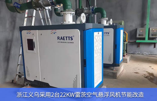 2臺22kWNG娛樂空氣懸浮風機改造后一年節能15萬元